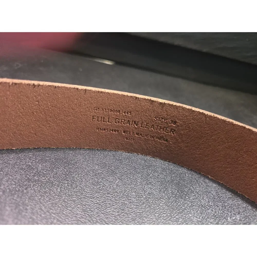 Mens 36mm Brown Leather Belt (Pants 34) BRAND NEW W TAGS Full Grain Leather